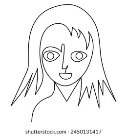 
Anime   continuous one line drawing of outline vector illustration
