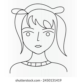 
Anime   continuous one line drawing of outline vector illustration
