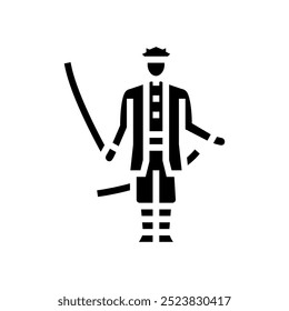 anime cosplay male glyph icon vector. anime cosplay male sign. isolated symbol illustration