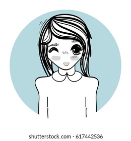 anime cute beautiful woman