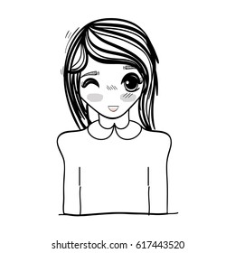 anime cute beautiful woman