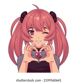 anime cute girl isolated icon