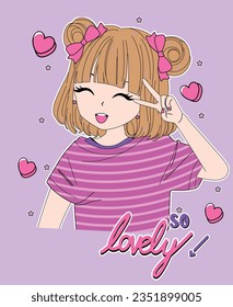 anime cute girl lovely happy 
