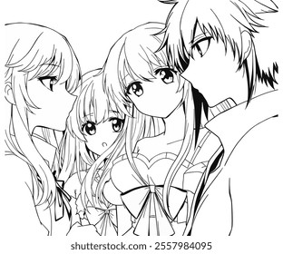 Anime drawings black and white. Comics