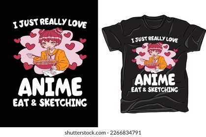 Anime eat and sketching T shirt  svg