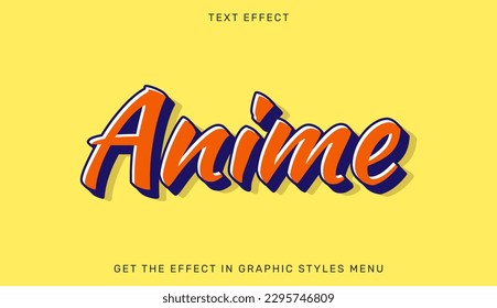 Anime editable text effect in retro style. Suitable for brand or business logos