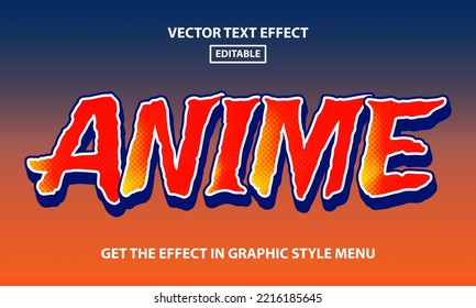 Anime editable text effect style