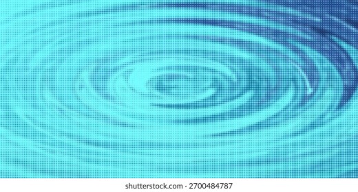 Fondo de explosión de anime con líneas radiales: explosión estelar dinámica con efecto de movimiento de velocidad. Patrón de semitono azul y blanco para la acción de superhéroes en estilo de cómic manga. Bolso decorativo estilizado.