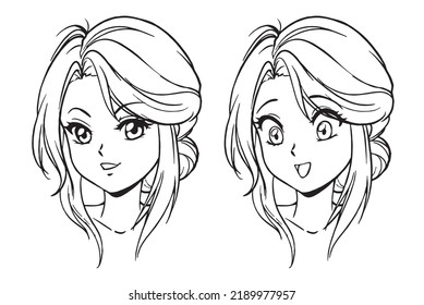 Anime Expressions Japanese Manga Style Hand Stock Vector (Royalty Free ...