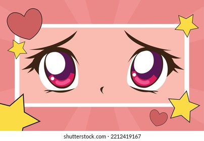 anime eyes closeup in frame