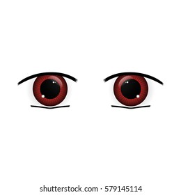 Anime Eyes. Human eyes closeup. Beautiful big cartoon eyes. Vector illustration