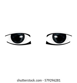 Anime Eyes. Human eyes closeup. Beautiful big cartoon eyes. Vector illustration