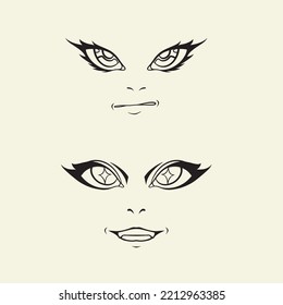 Anime Eyes Illustration Vector Asset