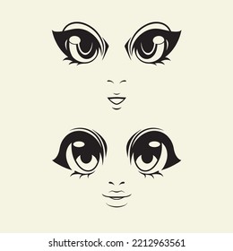 Anime Eyes Illustration Vector Asset