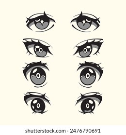 Anime Eyes Illustration Vector Asset