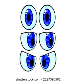 anime eyes set, vector illustration