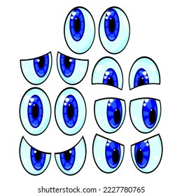 anime eyes set, vector illustration