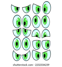 anime eyes set, vector illustration
