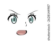 anime eyes, from the eyes of a young woman with green eyes