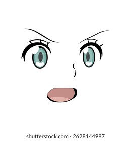 anime eyes, from the eyes of a young woman with green eyes