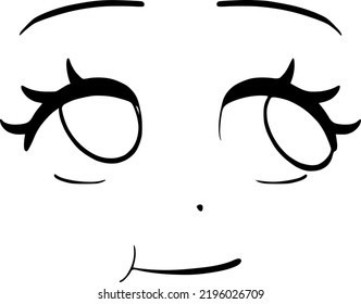 Cara anime. Dibujo mano simple ilustración. Arte de línea