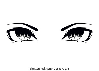 anime female eyes icon isolated