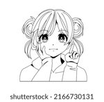 anime female line style design