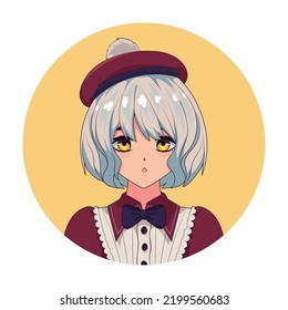 anime girl avatar isolated icon