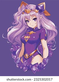 anime girl beautiful princess amethyst