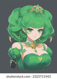 anime girl beautiful princess emerald