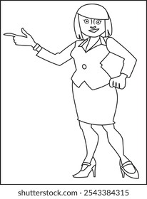 Anime Girl Cartoon Character it's Anime Manga Girl Coloring Page For Kids.