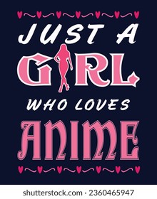 Anime Girl, Cartoons Anime T shirt Design Vector