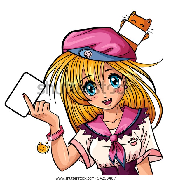 Anime Girl Cat Stock Vector Royalty Free