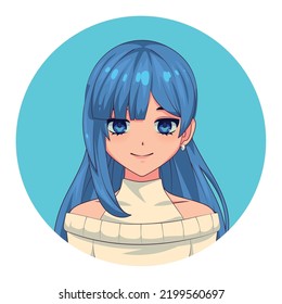 anime girl character isolated icon