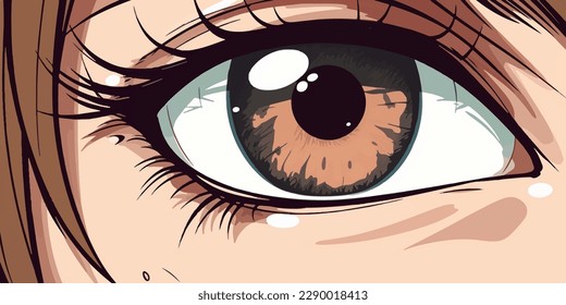 Anime Girl eyes. close-up, vector illustration.