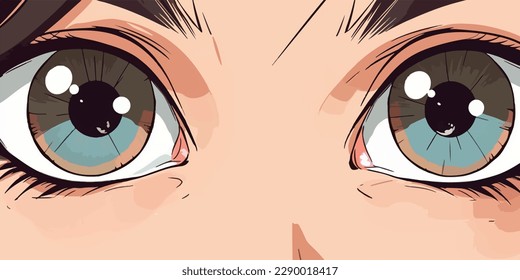 Anime Girl eyes. close-up, vector illustration.