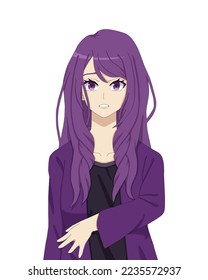 anime girl female character art style drawing design no background vector