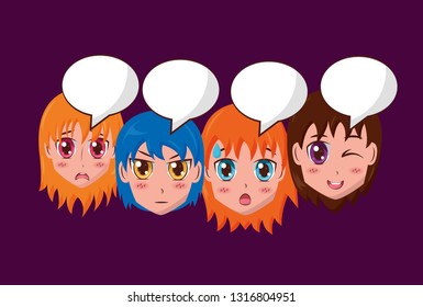 anime girl group manga comic