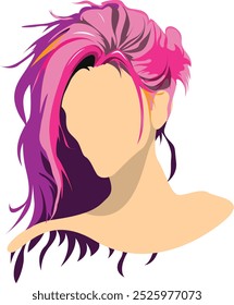 Anime menina cabelo isolado no fundo branco ilustração vetor colorido