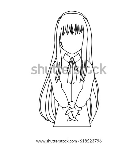 Anime Girl Icon Stock Vector Royalty Free 618523796