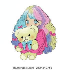 anime girl illustration. fashion patterns, tshirt printing patterns and more