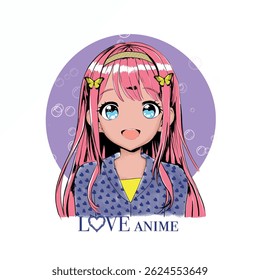anime girl illustration. fashion patterns, tshirt printing patterns and more