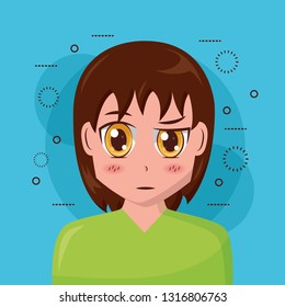 anime girl manga portrait