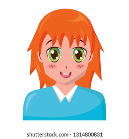 anime girl manga portrait character