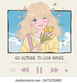 Anime girl in music playlist 