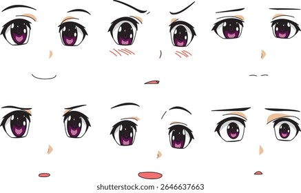 Anime Girl Side View Facial Expression Illustration
