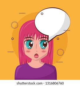 anime girl talk speech bubble