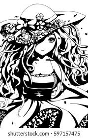 Anime girl vector