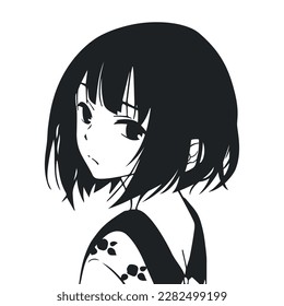 Niña animadora. Arte vector del manga