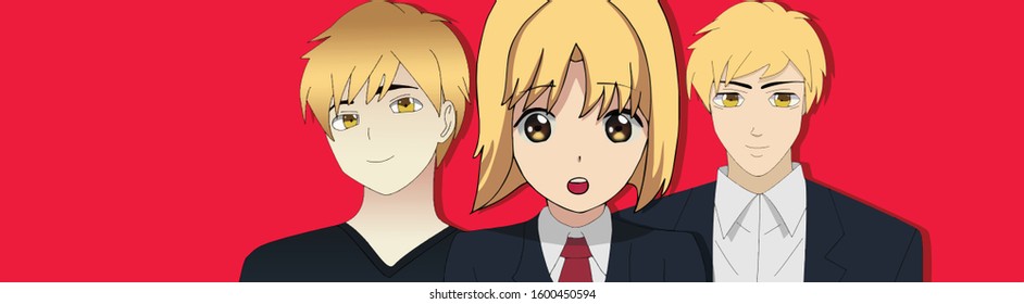 red haired anime images stock photos vectors shutterstock https www shutterstock com image vector anime girl vector boy another cute 1600450594